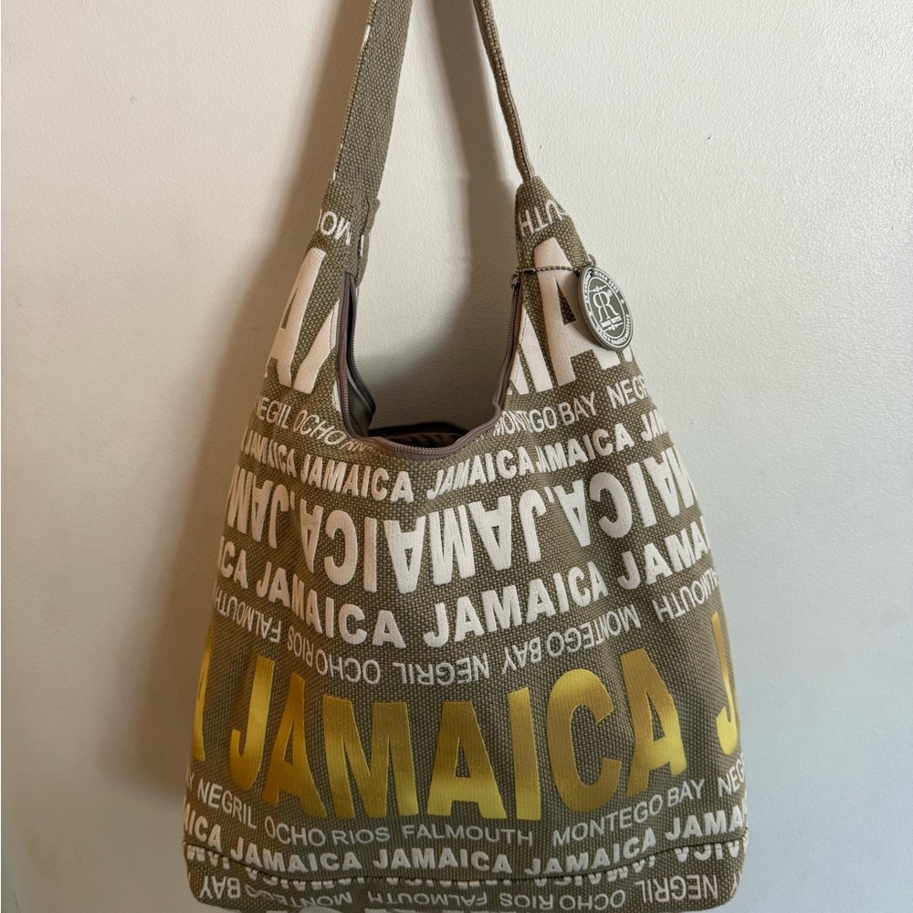 Robin Ruth Jamaica Print Shoulder Bag - Tan and Yellow
